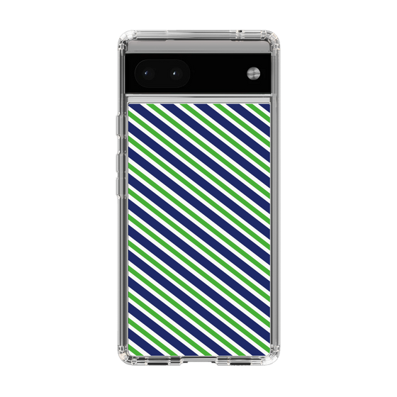 スリムプロテクションケース［ Small Stripe - Navy × Green ］