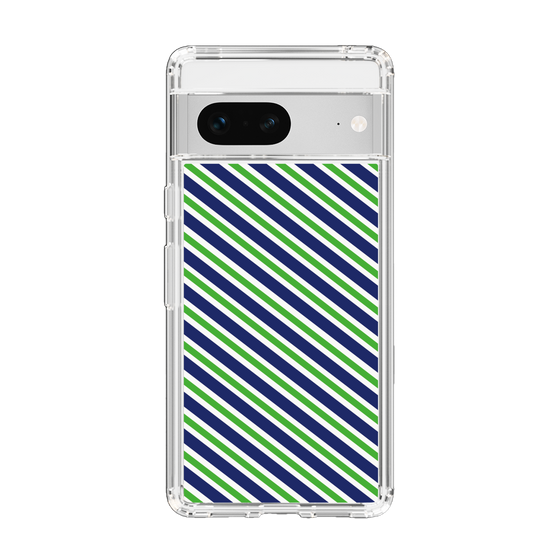 スリムプロテクションケース［ Small Stripe - Navy × Green ］