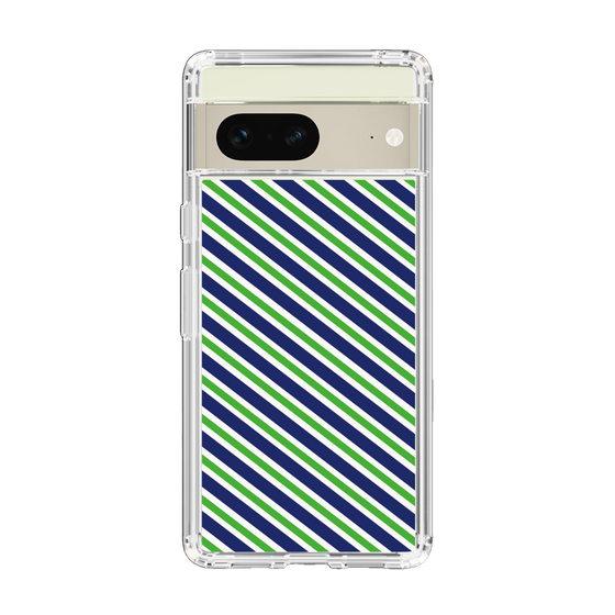 スリムプロテクションケース［ Small Stripe - Navy × Green ］