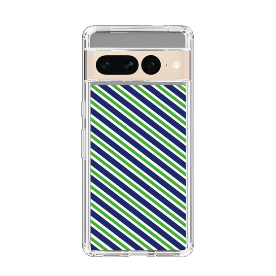 スリムプロテクションケース［ Small Stripe - Navy × Green ］