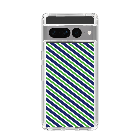 スリムプロテクションケース［ Small Stripe - Navy × Green ］