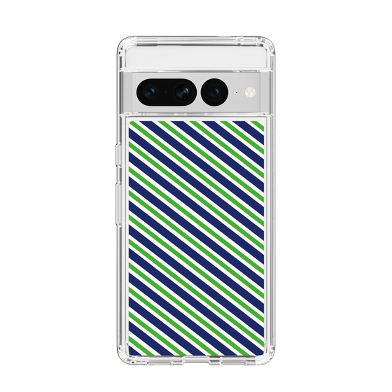 スリムプロテクションケース［ Small Stripe - Navy × Green ］