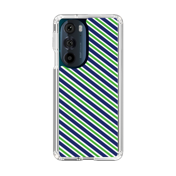 スリムプロテクションケース［ Small Stripe - Navy × Green ］
