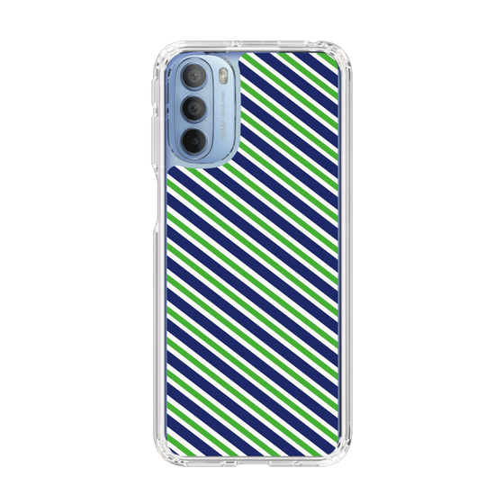 スリムプロテクションケース［ Small Stripe - Navy × Green ］