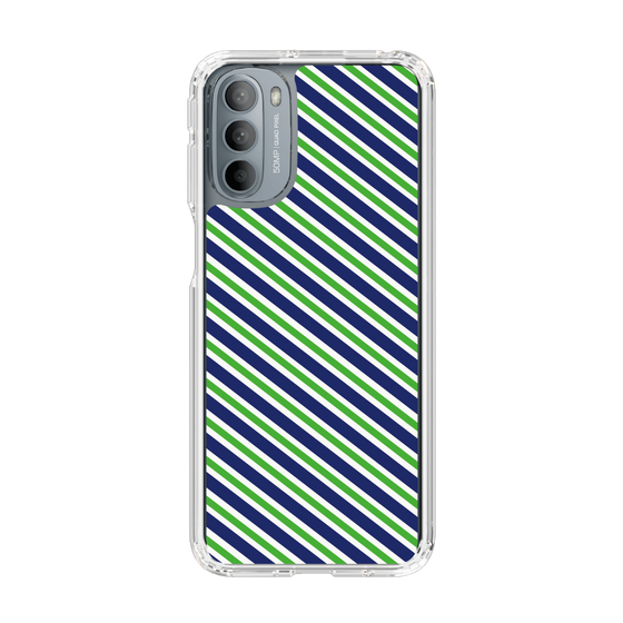 スリムプロテクションケース［ Small Stripe - Navy × Green ］