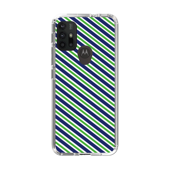 スリムプロテクションケース［ Small Stripe - Navy × Green ］