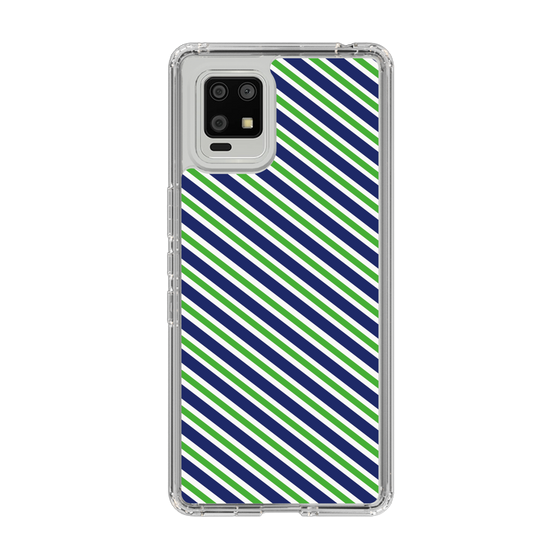 スリムプロテクションケース［ Small Stripe - Navy × Green ］