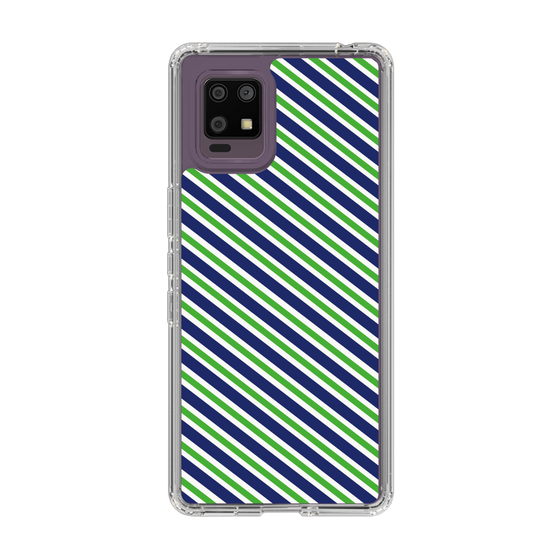 スリムプロテクションケース［ Small Stripe - Navy × Green ］