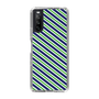 スリムプロテクションケース［ Small Stripe - Navy × Green ］