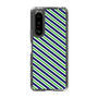 スリムプロテクションケース［ Small Stripe - Navy × Green ］