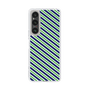 スリムプロテクションケース［ Small Stripe - Navy × Green ］