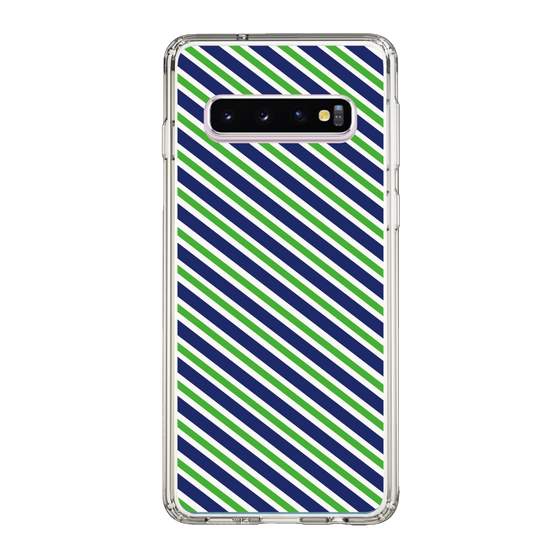 スリムプロテクションケース［ Small Stripe - Navy × Green ］