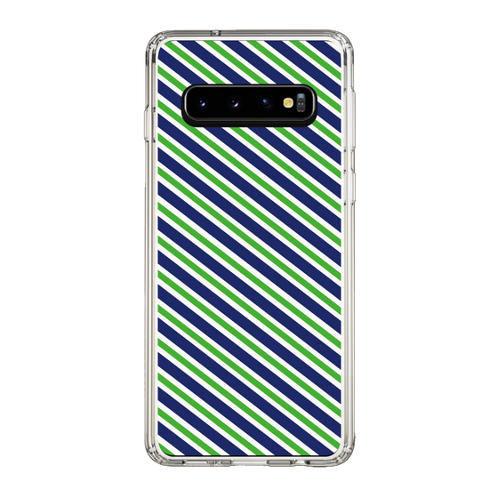 スリムプロテクションケース［ Small Stripe - Navy × Green ］