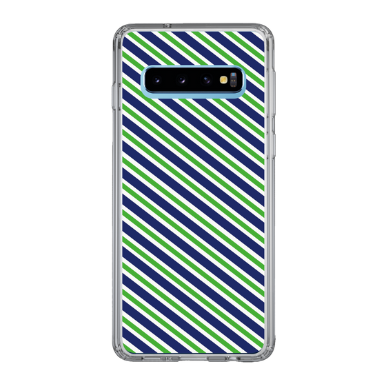 スリムプロテクションケース［ Small Stripe - Navy × Green ］