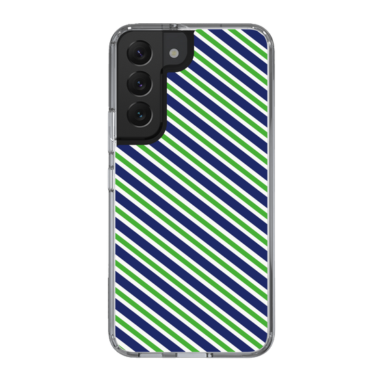 スリムプロテクションケース［ Small Stripe - Navy × Green ］