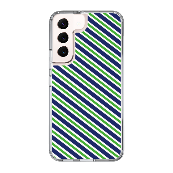 スリムプロテクションケース［ Small Stripe - Navy × Green ］