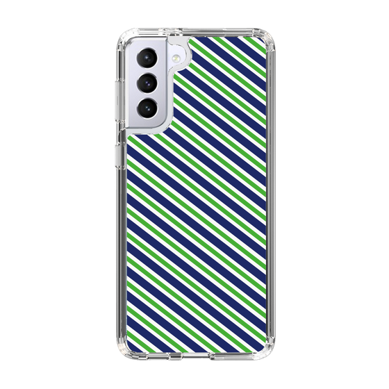 スリムプロテクションケース［ Small Stripe - Navy × Green ］