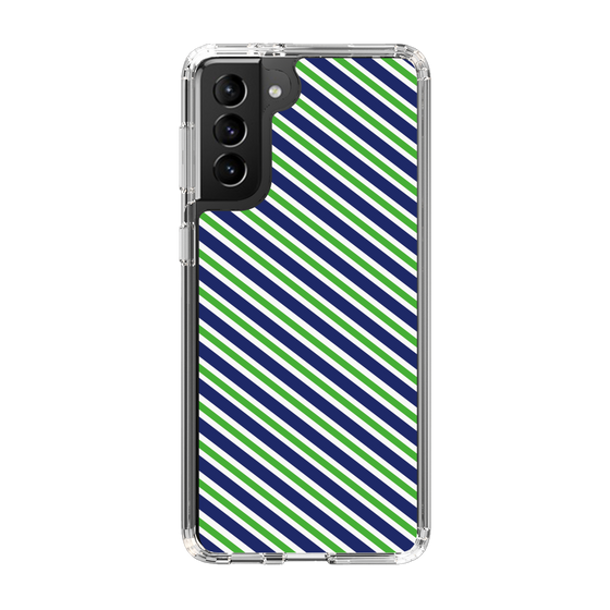 スリムプロテクションケース［ Small Stripe - Navy × Green ］