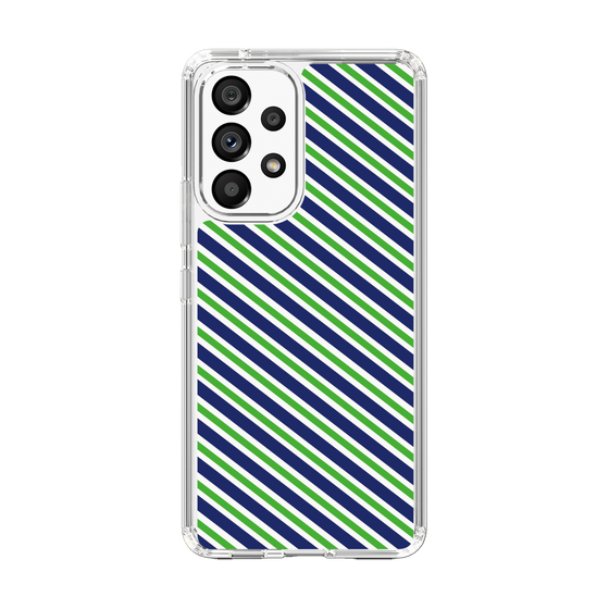 スリムプロテクションケース［ Small Stripe - Navy × Green ］