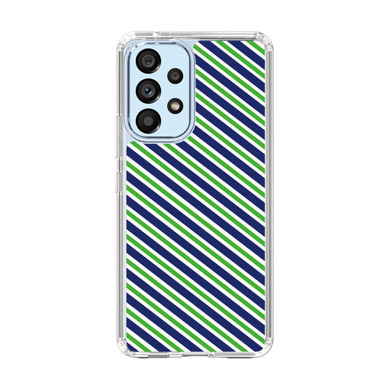 スリムプロテクションケース［ Small Stripe - Navy × Green ］