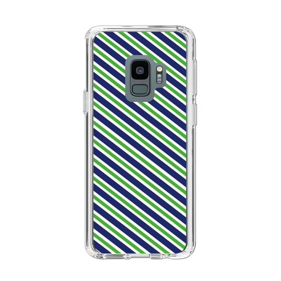 スリムプロテクションケース［ Small Stripe - Navy × Green ］