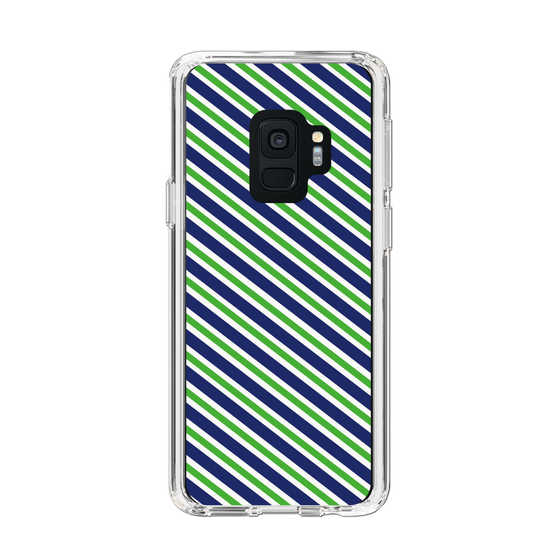 スリムプロテクションケース［ Small Stripe - Navy × Green ］