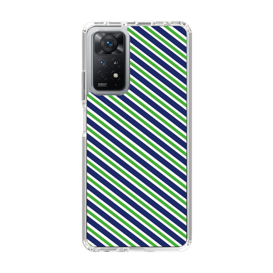 スリムプロテクションケース［ Small Stripe - Navy × Green ］