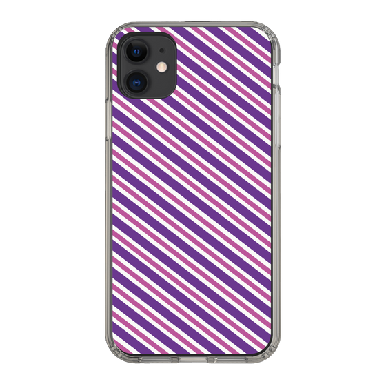 スリムプロテクションケース［ Small Stripe - Purple × Pink ］