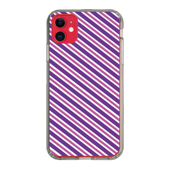 スリムプロテクションケース［ Small Stripe - Purple × Pink ］