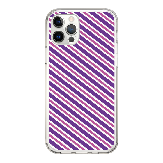 スリムプロテクションケース［ Small Stripe - Purple × Pink ］