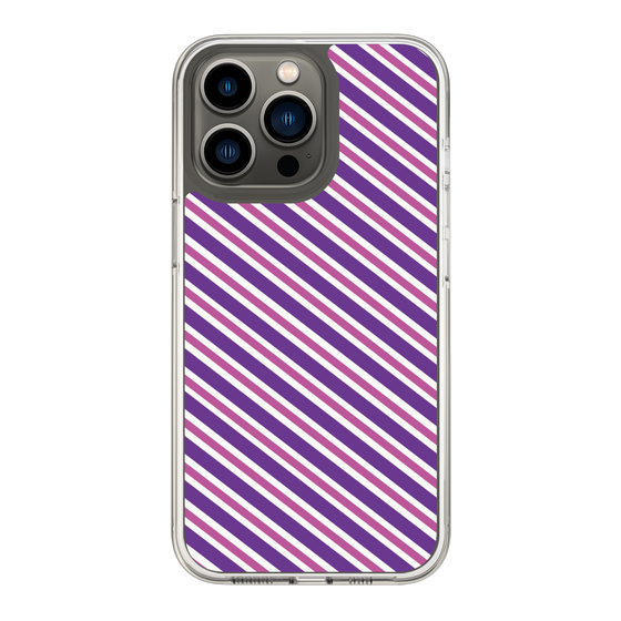 スリムプロテクションケース［ Small Stripe - Purple × Pink ］