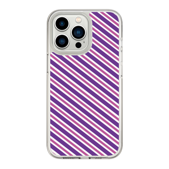 スリムプロテクションケース［ Small Stripe - Purple × Pink ］
