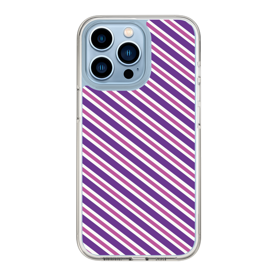 スリムプロテクションケース［ Small Stripe - Purple × Pink ］