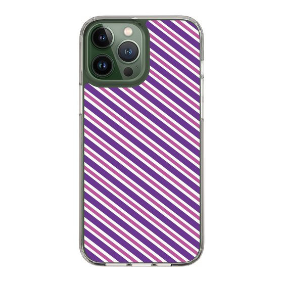 スリムプロテクションケース［ Small Stripe - Purple × Pink ］