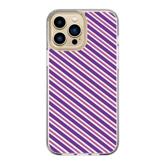 スリムプロテクションケース［ Small Stripe - Purple × Pink ］