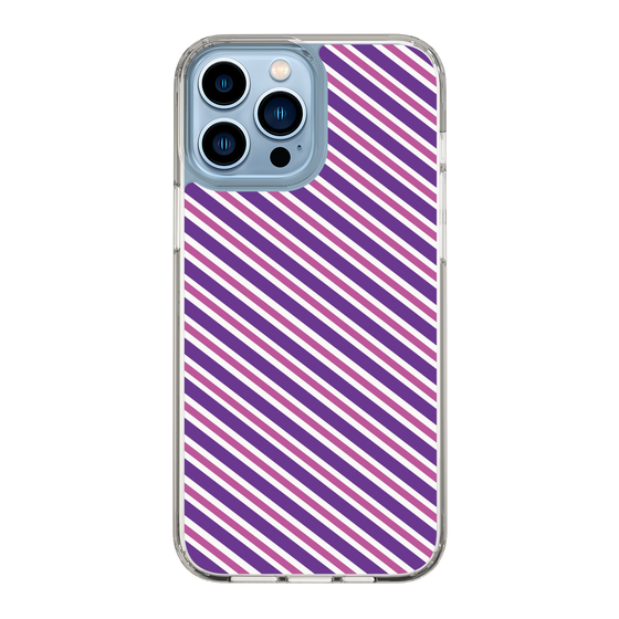 スリムプロテクションケース［ Small Stripe - Purple × Pink ］