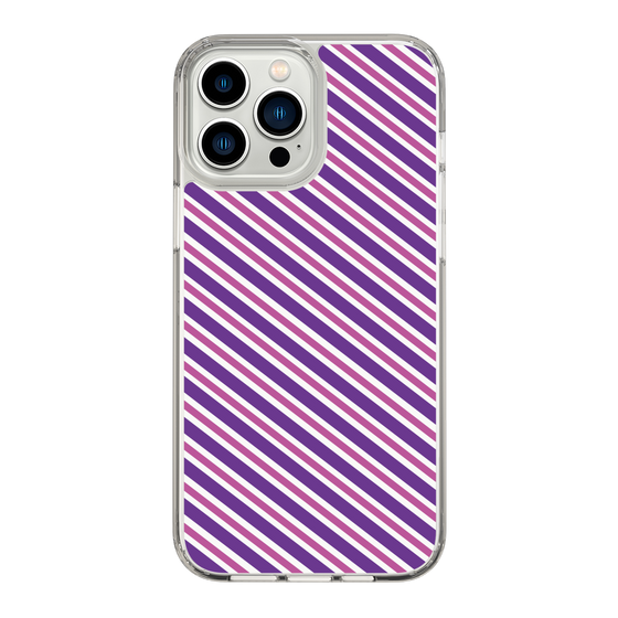 スリムプロテクションケース［ Small Stripe - Purple × Pink ］