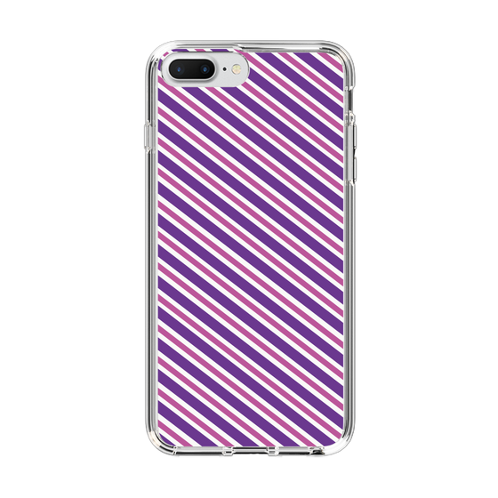 スリムプロテクションケース［ Small Stripe - Purple × Pink ］