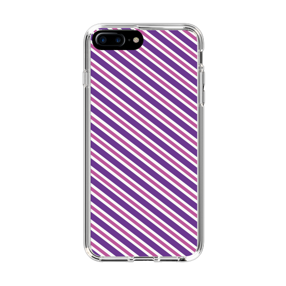 スリムプロテクションケース［ Small Stripe - Purple × Pink ］