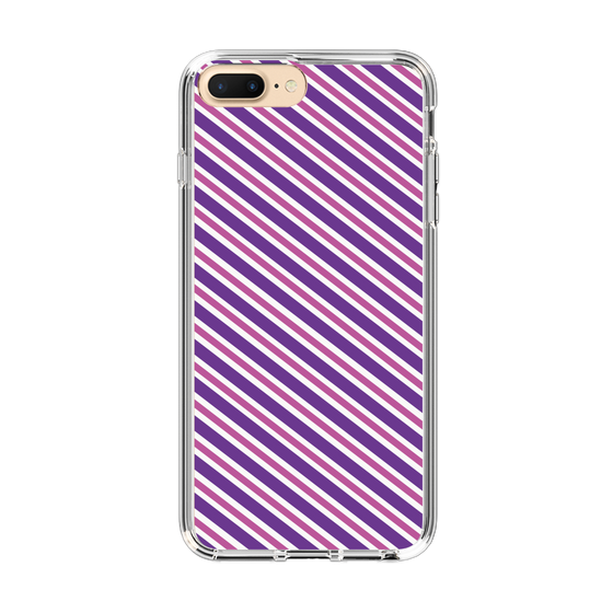 スリムプロテクションケース［ Small Stripe - Purple × Pink ］
