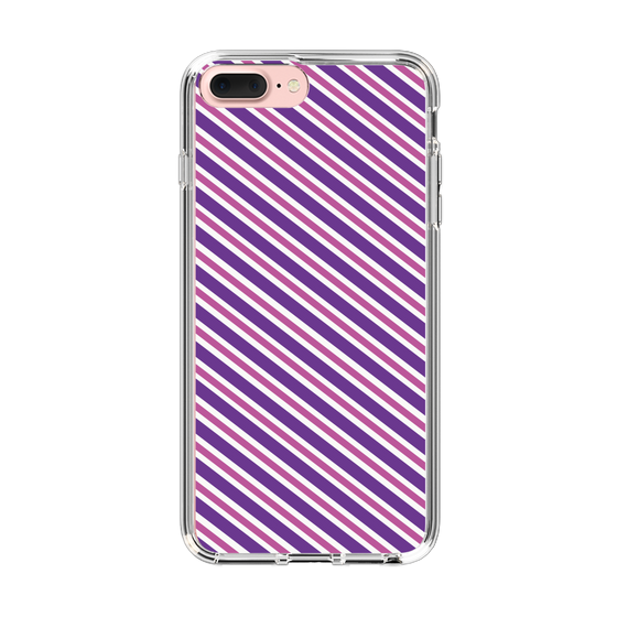 スリムプロテクションケース［ Small Stripe - Purple × Pink ］