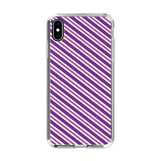 スリムプロテクションケース［ Small Stripe - Purple × Pink ］