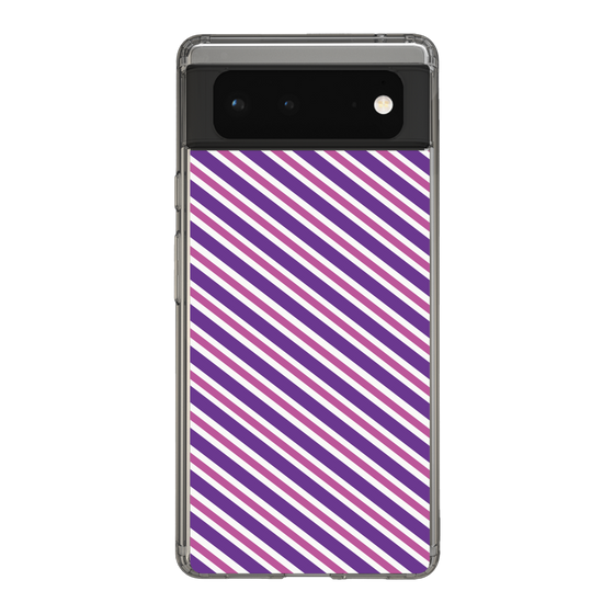 スリムプロテクションケース［ Small Stripe - Purple × Pink ］