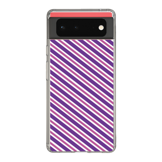 スリムプロテクションケース［ Small Stripe - Purple × Pink ］