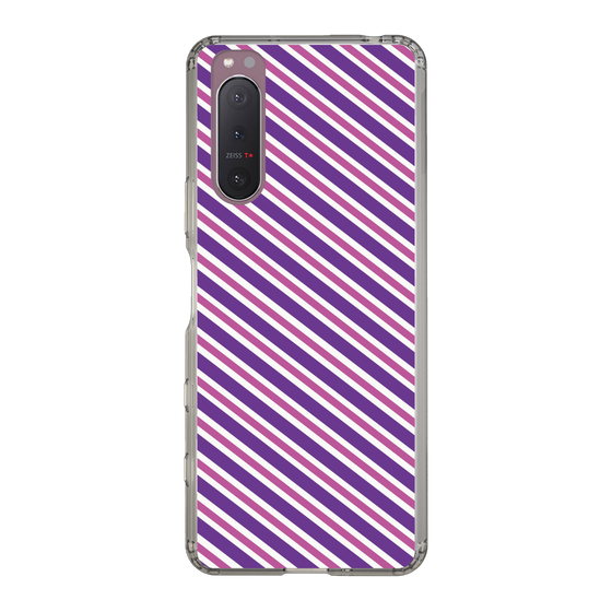スリムプロテクションケース［ Small Stripe - Purple × Pink ］