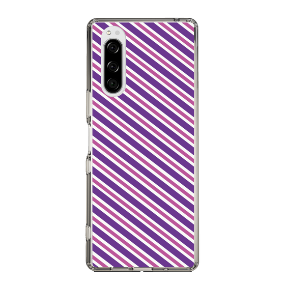 スリムプロテクションケース［ Small Stripe - Purple × Pink ］