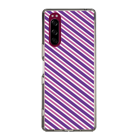 スリムプロテクションケース［ Small Stripe - Purple × Pink ］