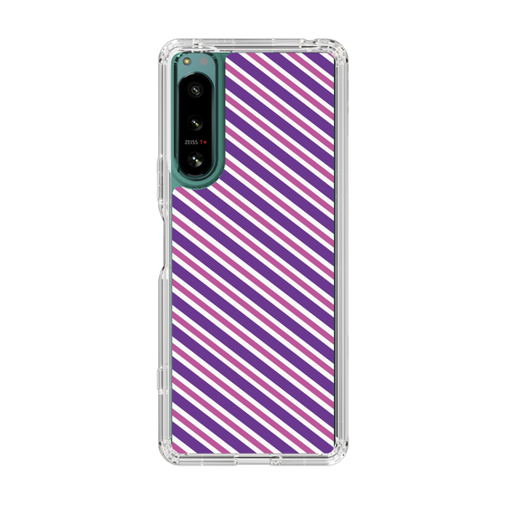 スリムプロテクションケース［ Small Stripe - Purple × Pink ］