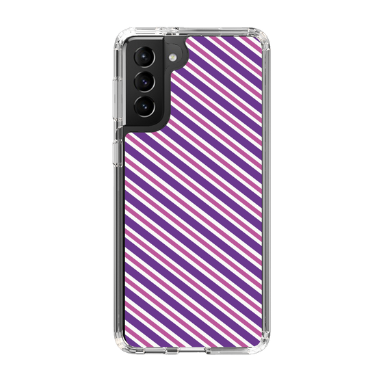 スリムプロテクションケース［ Small Stripe - Purple × Pink ］