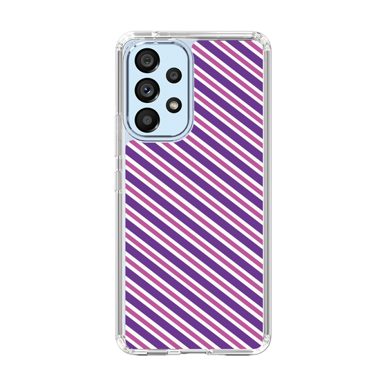スリムプロテクションケース［ Small Stripe - Purple × Pink ］